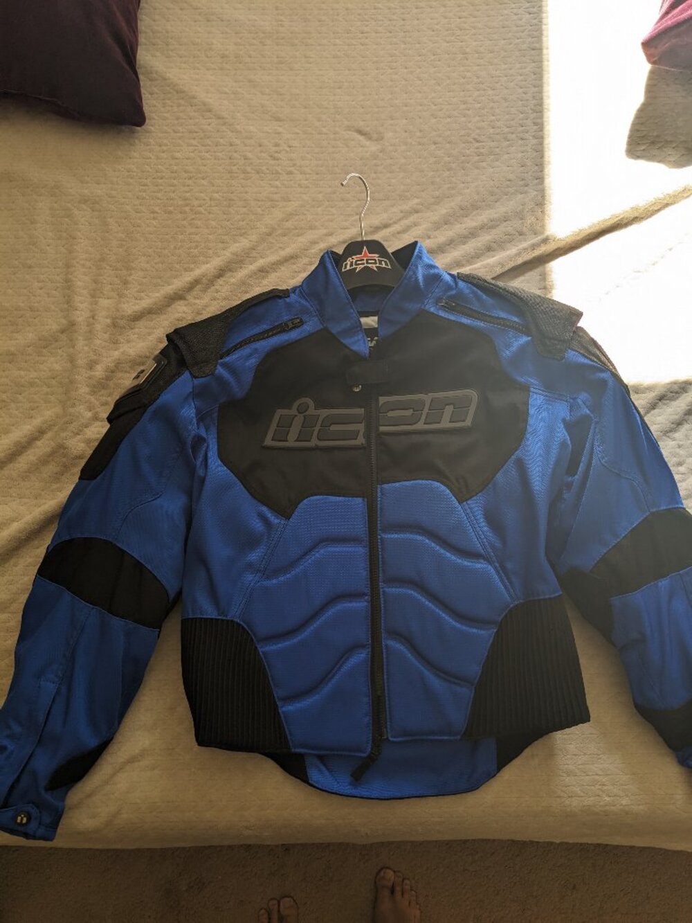 Icon TiMax 2 Asphalt Tech Ti Armored Mesh Motorcycle Jacket Mens XL Blue NWOT